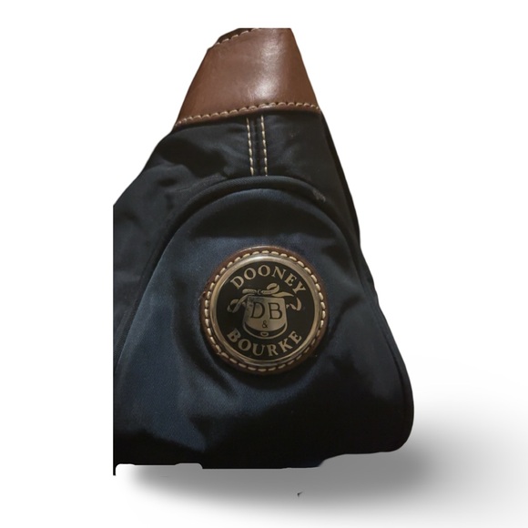 Dooney & Burke Nylon And Leather Trim Wayfarer Shoulder Bag - Navy Blue - Picture 10 of 10